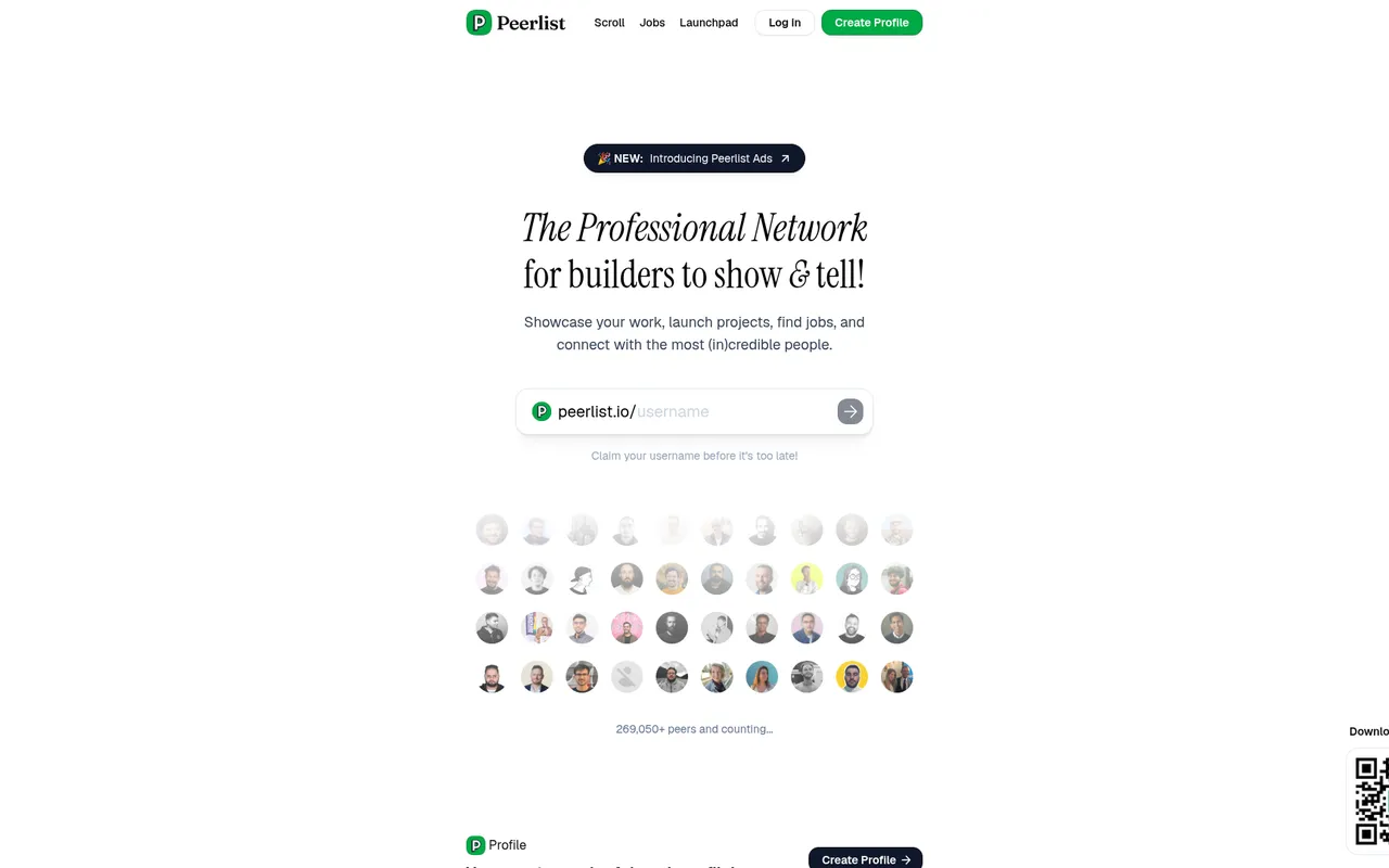 Peerlist home page on 2026-10-28